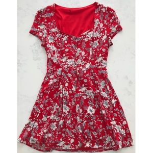 Forever 21 Red Floral Mini Dress